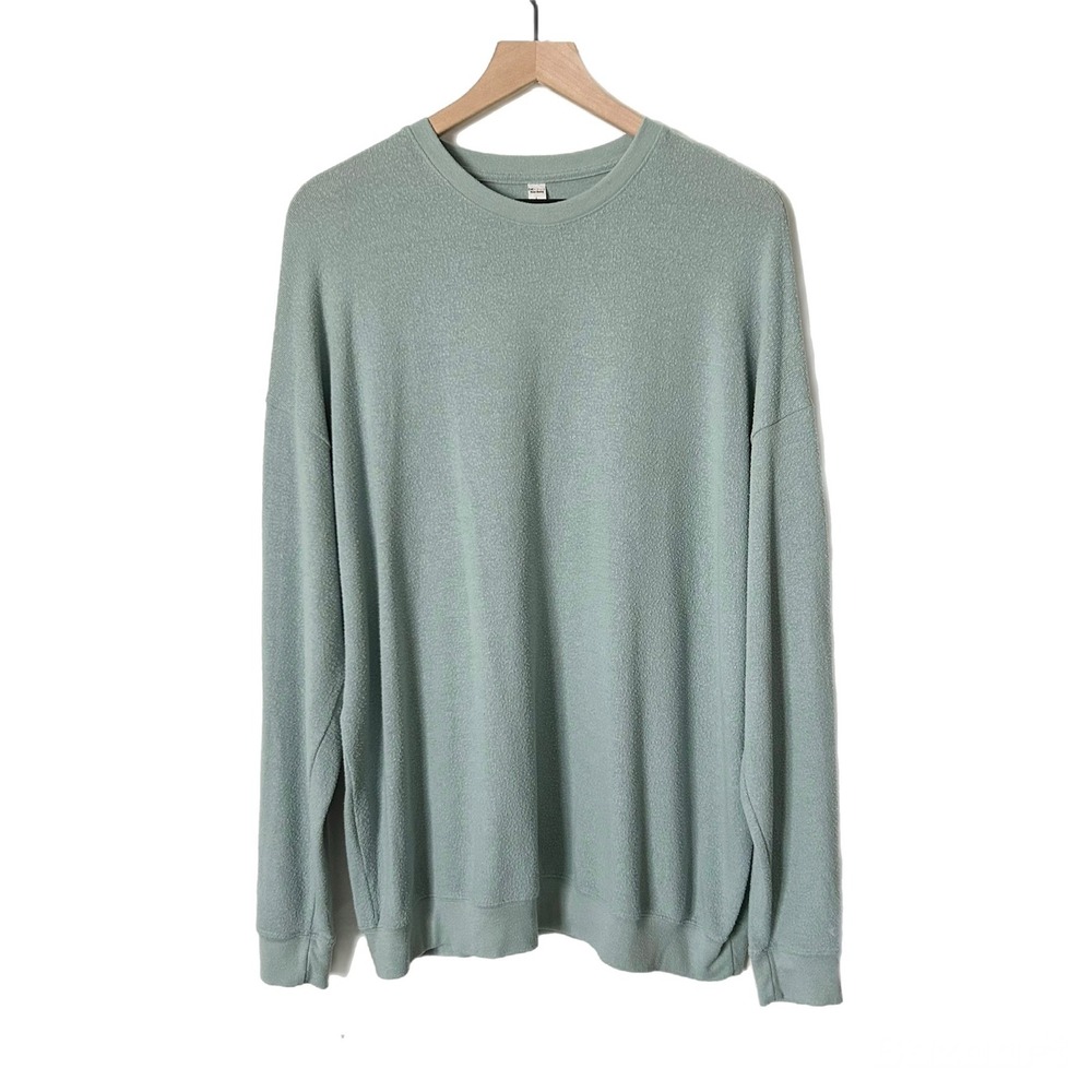 Alo Yoga Lightweight Crewneck Pullover Sweatshirt Sage Green Size Large